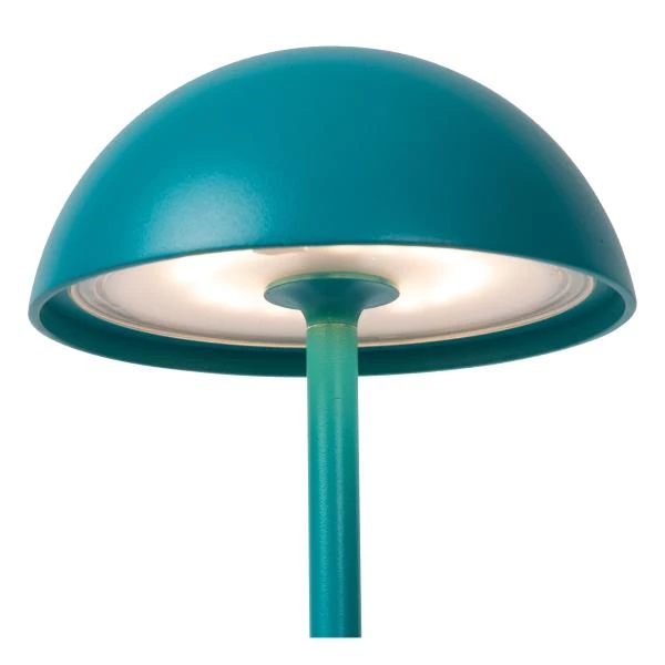 Lucide JOY - Lámpara de mesa Recargable Dentro/Fuera - Batería/acumulador - Ø 12 cm - LED Regul. - 1x1,5W 3000K - IP54 - Turquesa - detalle 3